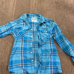 Blue Plaid Men's Dress Shirt